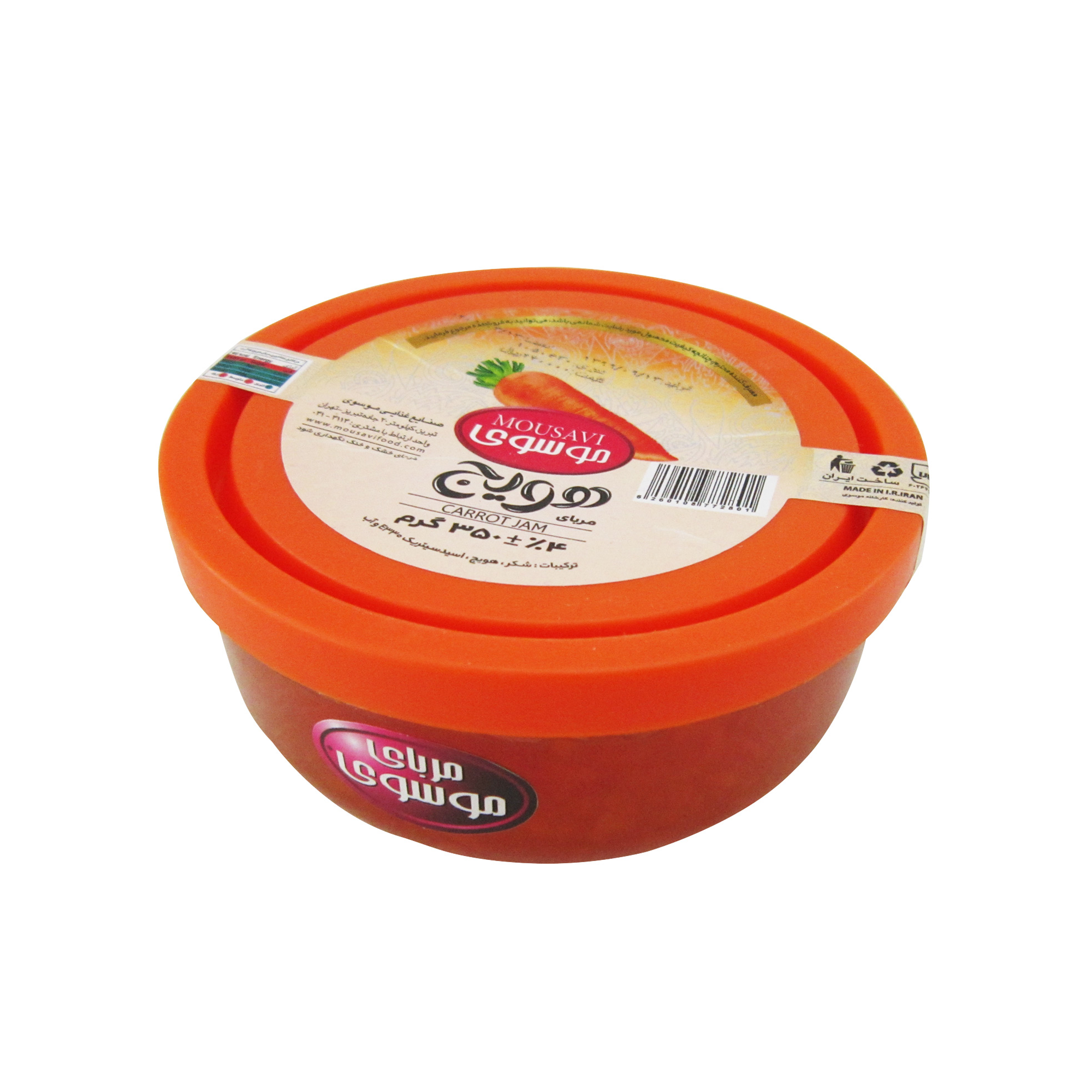 موسوی_ مربا هویج زعفرانی 350 گرم (12*1)