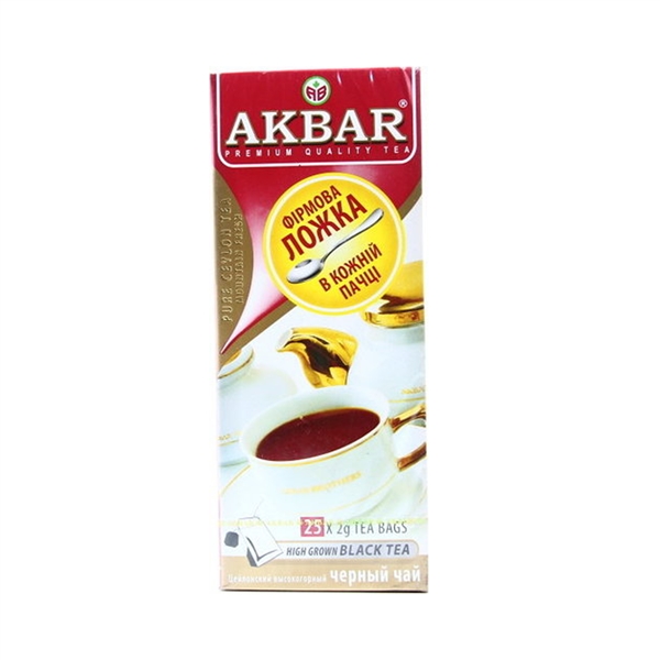 چای اکبر تی بگ قرمز قاشق دار 25 عددی 