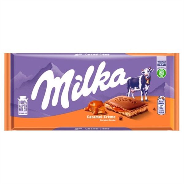 میلکا شکلات کاراملی 100گرم 23*1