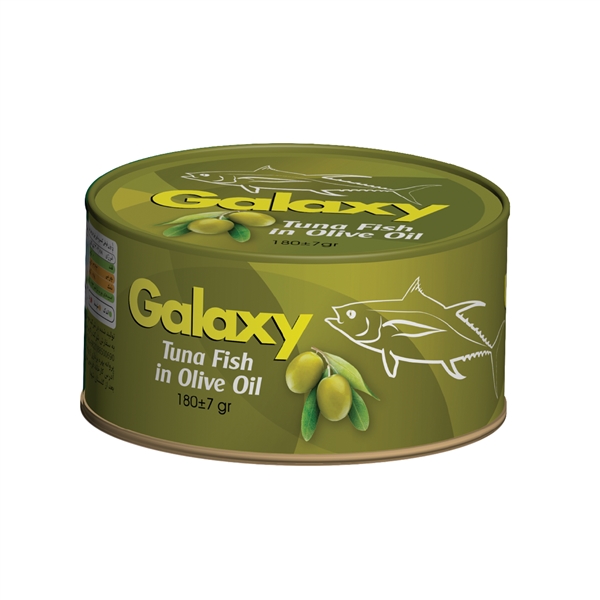 وم_ کنسرو تن ماهی گلکسی 180 گرمی روغن زیتون