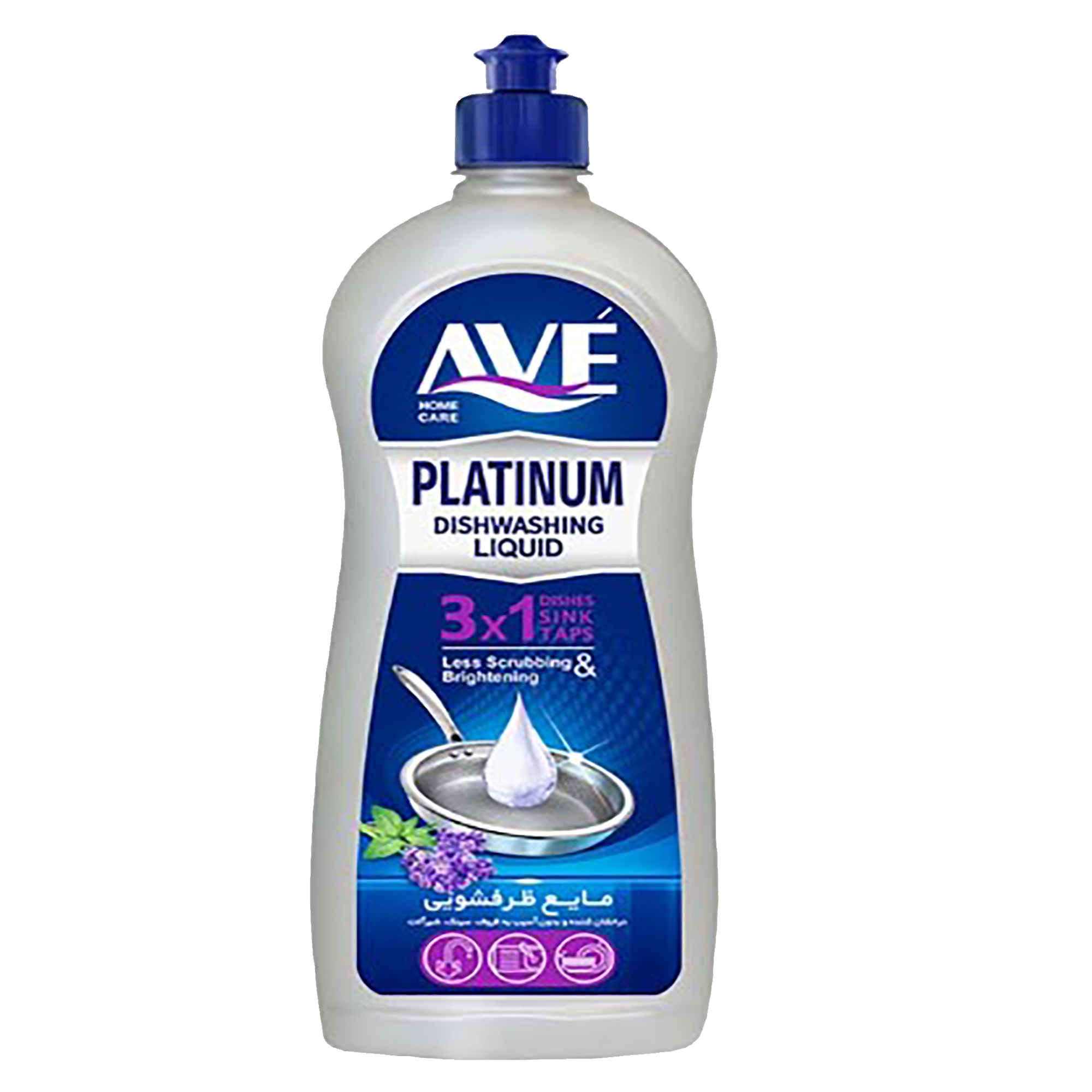 ave-مايع ظرفشويي پلاتينيوم 3*1 با رايحه نعنا و لوندر 750 گرم 12*1